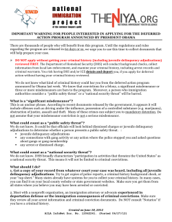 NIP Caution on Effects of Criminal history on Deferred Action application