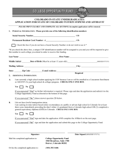 CO Affidavit Form