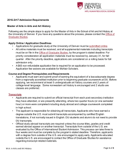 Admission Requirements&nbsp;