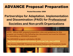 PAID Proposal Preparation for Professional Societies and Non-Profit Organizations