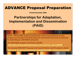 PAID Proposal Preparation for Institutions of Higher Education