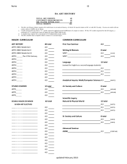 BA Art History Advising Sheet