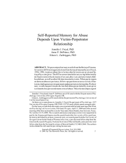Self-reported memory for abuse depends upon victim-perpetrator relationship