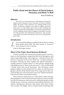 Public good and the nexus of social justice, feminism, and rock 'n roll