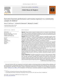 Executive function performance and trauma exposure in a community sample of children