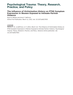 The Influence of Victimization History on PTSD Symptom Expression in Women Exposed to Intimate Partner Violence