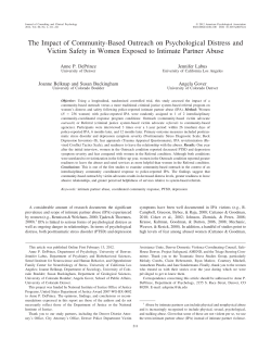 The Impact of Community-Based Outreach on Psychological Distress and Victim Safety in Women Exposed to Intimate Partner Abuse