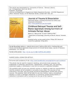 Childhood betrayal trauma and self-blame appraisals among survivors of intimate partner abuse
