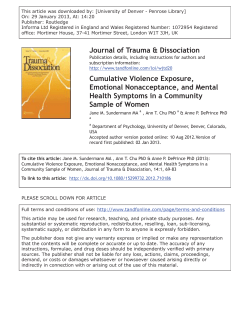 Cumulative violence exposure, emotional nonacceptance, and mental health symptoms in a community sample of women