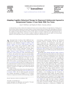 Adapting cognitive-behavioral therapy for depressed adolescents exposed to interpersonal trauma