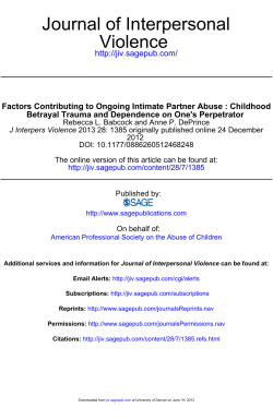 Factors contributing to ongoing intimate partner abuse: Childhood betrayal trauma and dependence on one's perpetrator
