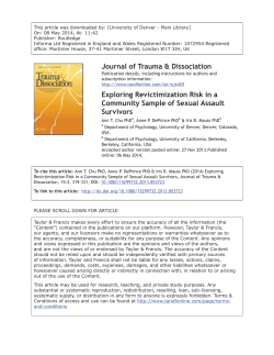 Exploring revictimization risk in a community sample of sexual assault survivors