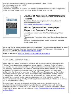 Missed opportunities: Newspaper reports of domestic violence