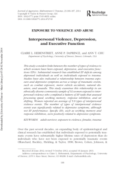 Interpersonal violence, depression, and executive function