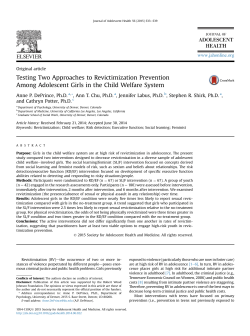 Testing two approaches to revictimization prevention among adolescent girls in the child welfare system