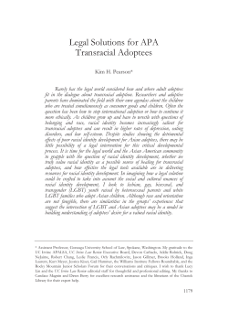 Legal Solutions for APA Transracial Adoptees