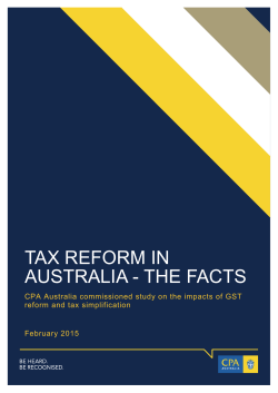 Tax reform in Australia - The facts