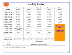 Upward Bound/UNITE Daily Schedule