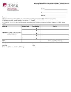 Political Science Minor Checklist