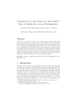 Causality at the Dawn of the 'Omics' Era in Medicine and Nephrology