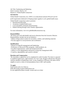Global Health Connections, Fundraising and Marketing Internship