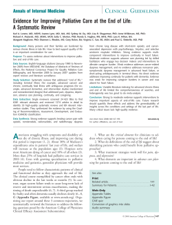 Evidence for Improving Palliative Care at the End of Life: A Systematic Review