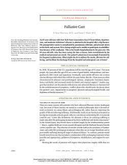Morrison, Meier. Palliative Care. NEJM 2004