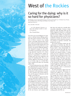 Rousseau, P. Caring for the dying: why is it so hard for physicians? West J Med 2001