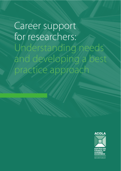 Career Support for Researchers: Understanding Needs and Developing a Best Practice Approach
