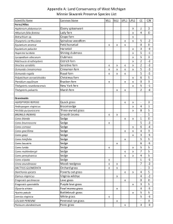 Appendix A: Land Conservancy of West Michigan, Minnie Skwarek Preserve Species List