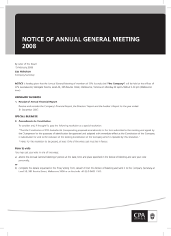 Notice of Annual General Meeting: 2008