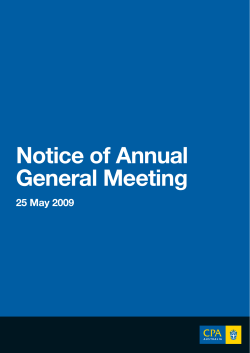 Notice of Annual General Meeting: 2009