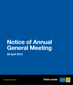Notice of Annual General Meeting: 2012