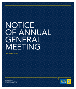 Notice of Annual General Meeting: 2014