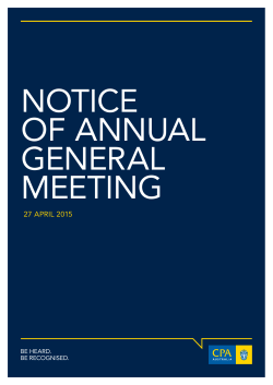 Notice of Annual General Meeting: 2015