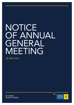 Notice of Annual General Meeting: 2016