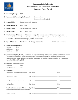 EDUC 4100 - Special Problems in Education