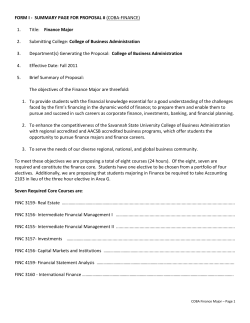 Finance Major Program Changes