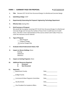CIVT 4111K - Reinforced Concrete Design