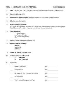 CIVT 3301K - Fluid Mechanics