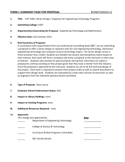 CIVT 4401 - Senior Design/Capstone for Engineering Technology Programs