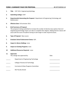 CIVT 3311 - Engineering Hydrology