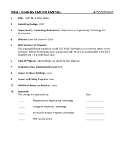 ELET 4611 - Fiber Optics