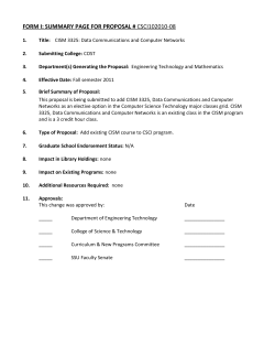 CISM 3325 - Data Communications and Computer Networks