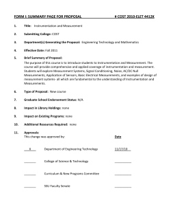 ELET 4412K - Instrumentation and Measurement