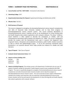 Math 3000 - Introduction to Bio-statistics
