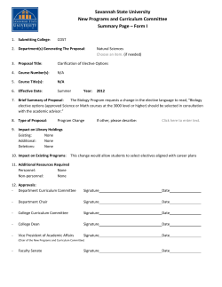 Biology electives program change