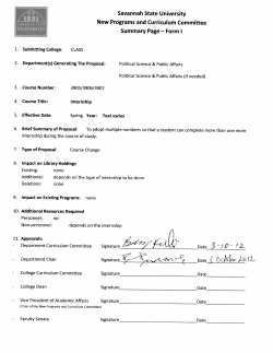 POLS 3905, 3906, 3907-Internship