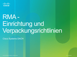 RMA Einrichtung und Verpackungsrichtlinien