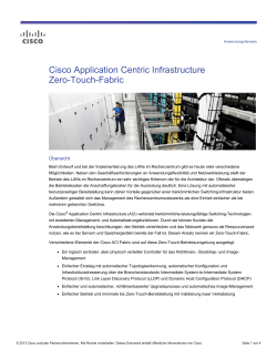 Cisco Application Centric Infrastructure Zero-Touch-Fabric